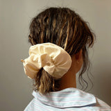 Eco White Leather Scrunchie