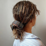 Patchwork Mix Navy Scrunchie