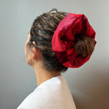 Mix Material Red Scrunchie