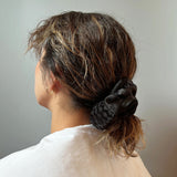 Mix Material Black Scrunchie
