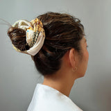 Patchwork Mix White yellow Scrunchie