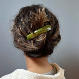 Matcha Green Stone Hair Barrette