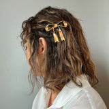 Metal Gold Ribbon Barrette