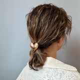 Heta Heart Metal Gold Hair Pony
