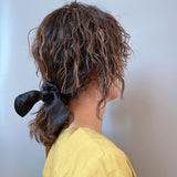 Silk Black Ribbon Scrunchie