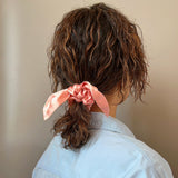 Peach Coral Ribbon Scrunchie