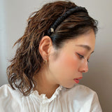 Silk Black Gather Headband