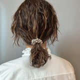 Shiny Grey Mini Scrunchie