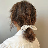 White Sheer Dot Ribbon Pony