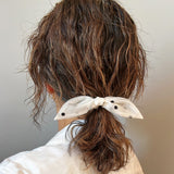 White Sheer Dot Ribbon Pony