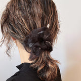 Black Tulle Camo Double Scrunchie