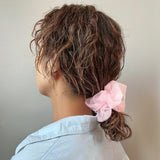 Sheer Pink Organdy Scrunchie