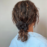 Glossy Black Organdy Scrunchie