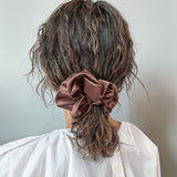 Brown Silky Satin Scrunchie