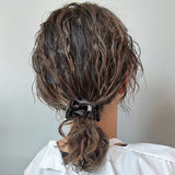 Black Silky Satin Mini Scrunchie