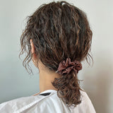 Brown Silky Satin Mini Scrunchie
