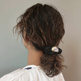 Silver Beans Black Mini Scrunchie