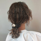 Silver Beans Black Mini Scrunchie
