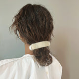 Milky White Gloss Bar Hair Clip