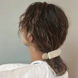 Milky White Gloss Bar Hair Clip