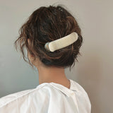 Milky White Gloss Bar Hair Clip