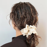 Raffle White Beige  Scrunchie