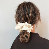 Raffle White Beige  Scrunchie