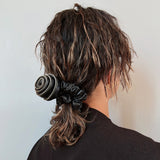 Rose Leather Black Scrunchie