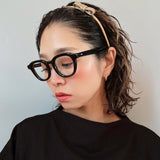 Narrow Croco Beige Twin Ribbon Headband