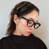 Narrow Croco Black Ribbon Headband