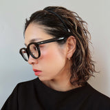 Narrow Croco Black Ribbon Headband