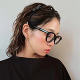 Narrow Croco Black Twin Ribbon Headband