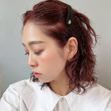 Gold Logo Black Silk Hair Pin