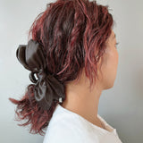 Glossy Black Satin Ribbon Clip