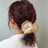 Leopard Corduroy Camel Scrunchie