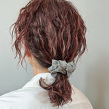 Herringbone Grey Mini Scrunchie