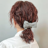 Herringbone Grey Ribbon Scrunchie