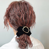 Black Velour Buckle Scrunchie