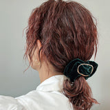 Dark Green Velour Buckle Scrunchie