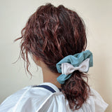 Swish Ribbon Scrunchie Dusty green-Grey