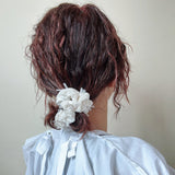 Brushed Velour Ivory Mini Scrunchie
