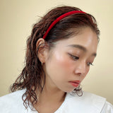 Tight Headband Velvet Crimson Red