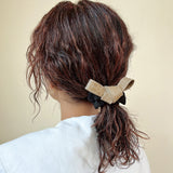 Croco Tie Beige Silk Scrunchie