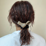 Croco Tie Beige Silk Scrunchie