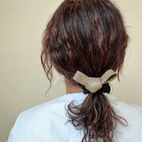 Croco Tie Beige Silk Scrunchie