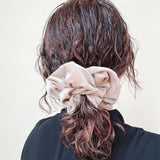 Sand Beige Velour Jewelry Scrunchie