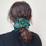 Green Velour Jewelry Scrunchie