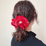 Red Velour Jewelry Scrunchie