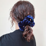 Navy Velour Jewelry Scrunchie