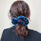 Cerulean Blue Velour Jewelry Scrunchie